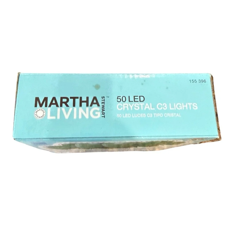 Martha Stewart Living 50 LED Crystal C3 Lights Green 16.3 Ft Lighted Length NEW